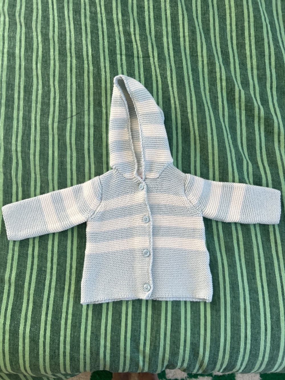 Hanna Andersson baby blue stripe sweater with hood
